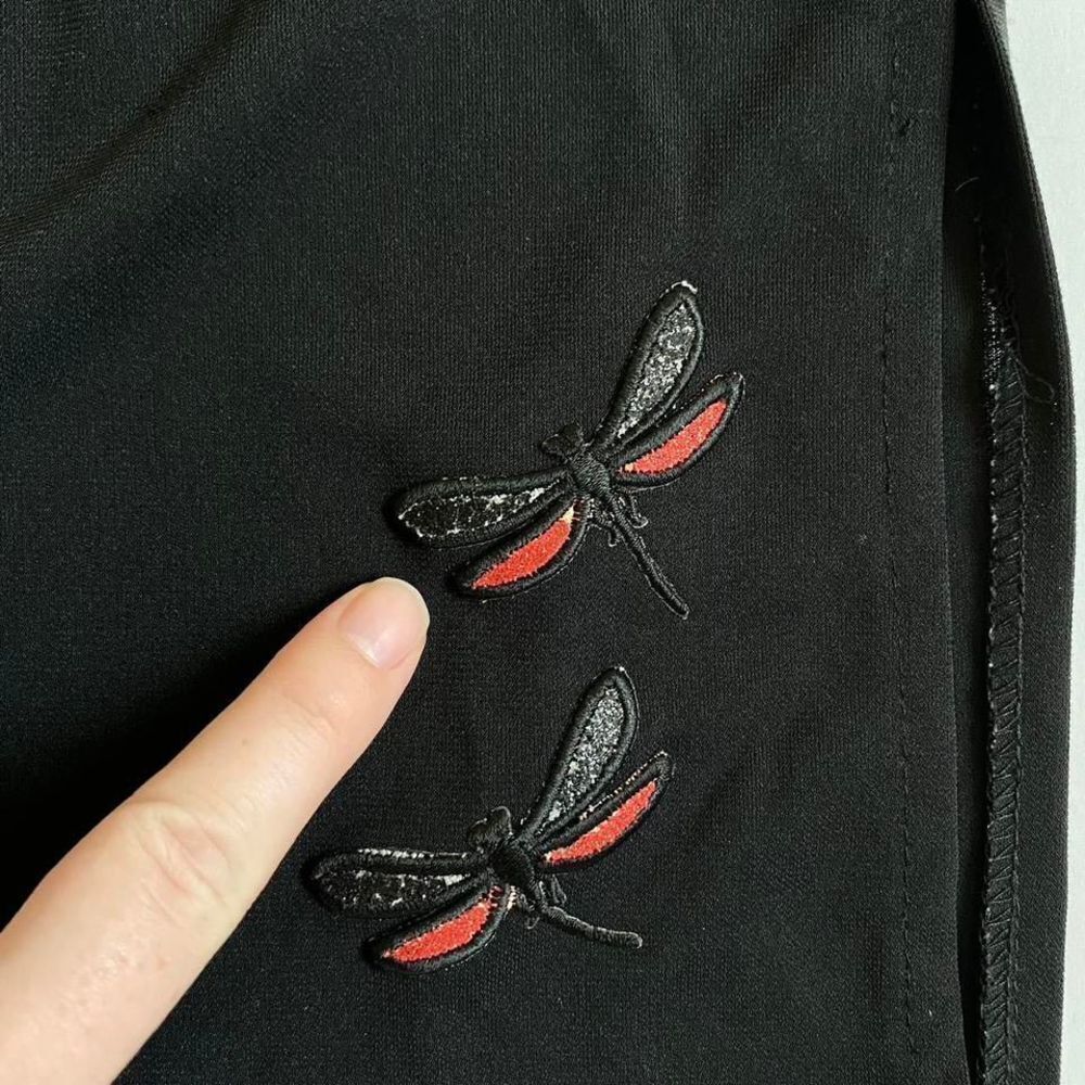 Vintage 90s black dragonfly midi skirt - Picture 5 of 6